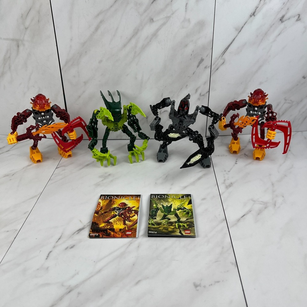 LEGO 8972/8973/8974 Bionicle Agori -  Atakus, Raanu (x2), Tarduk [Complete]